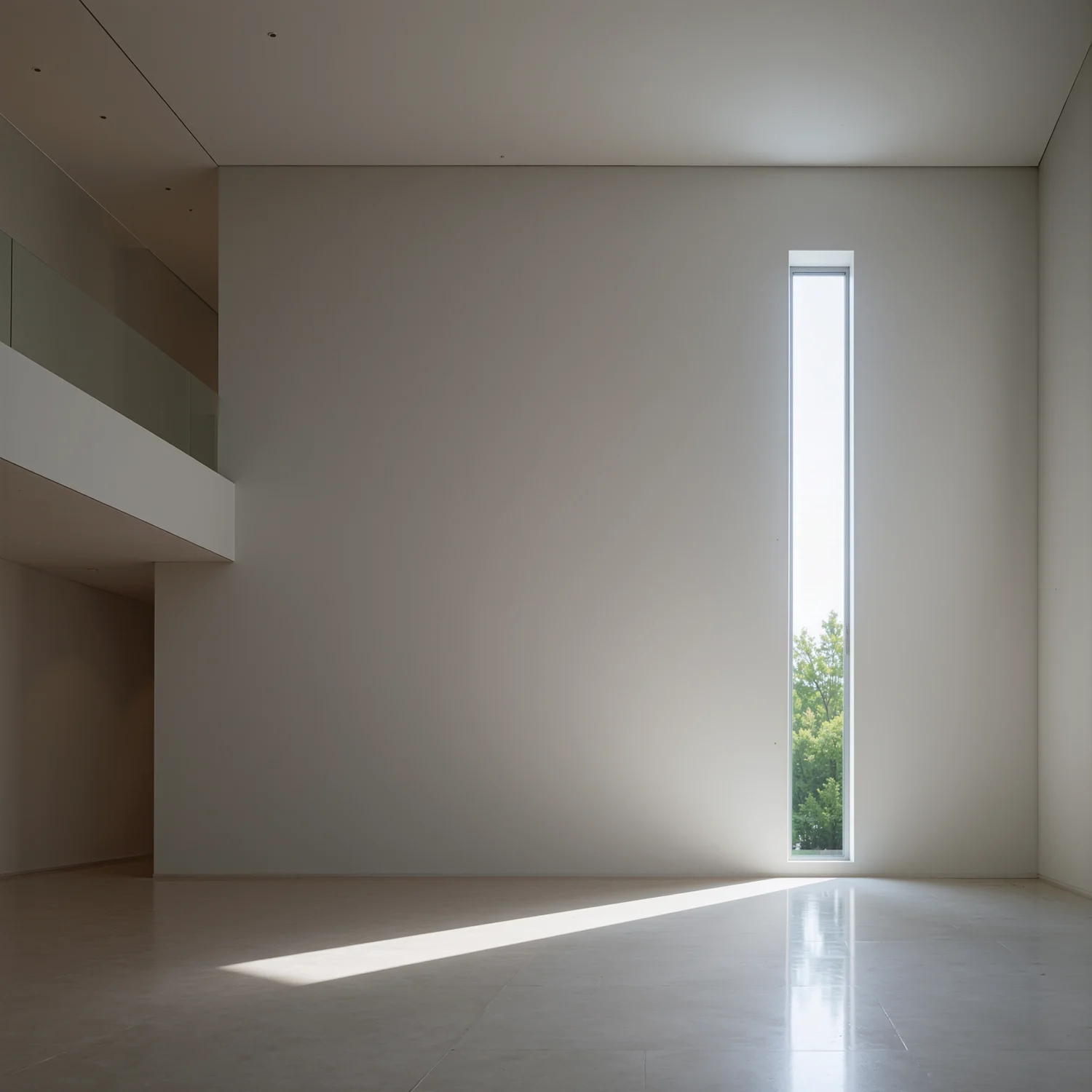 minimalist interior with vertical window