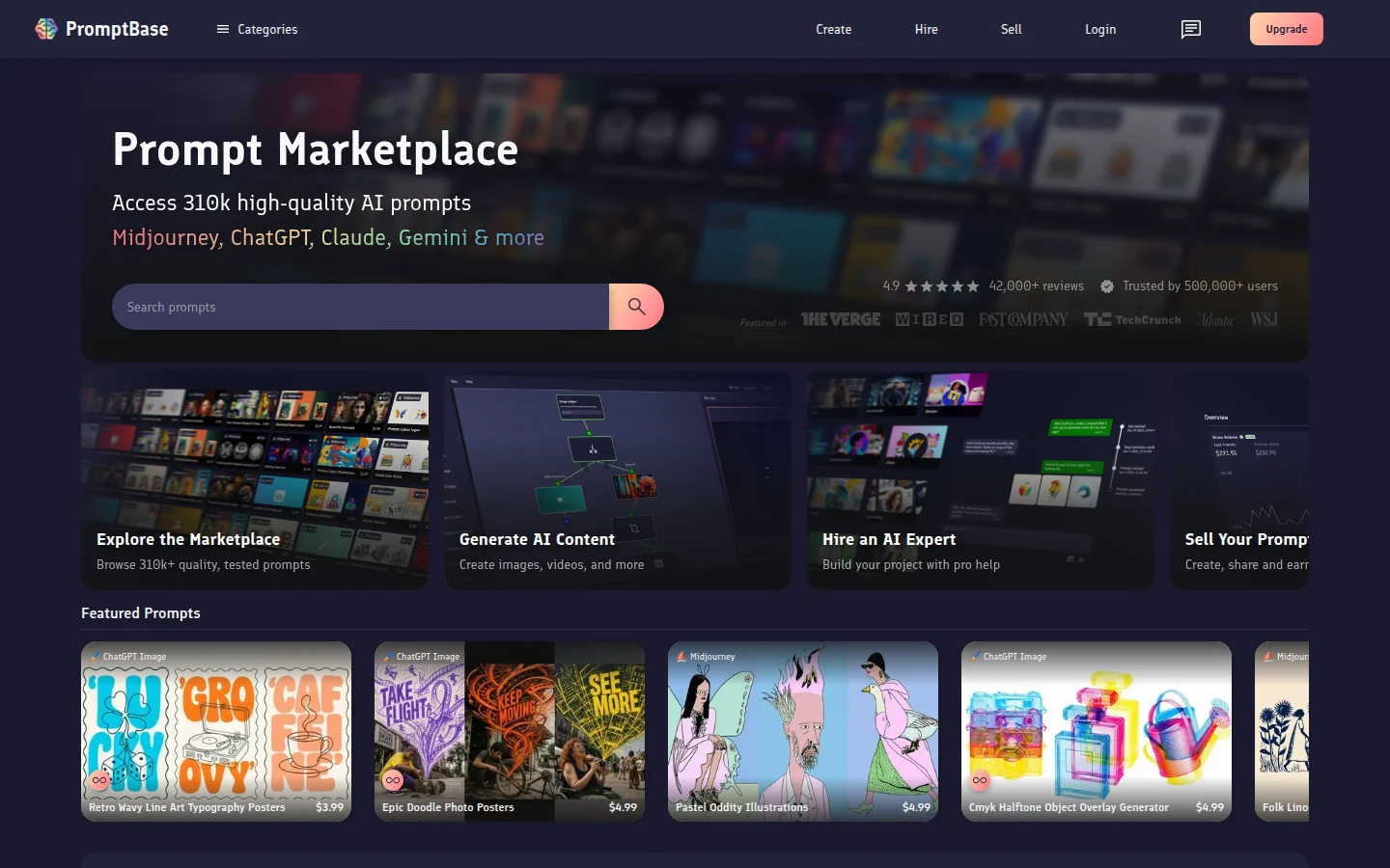 PromptBase marketplace listing prompt templates for sale