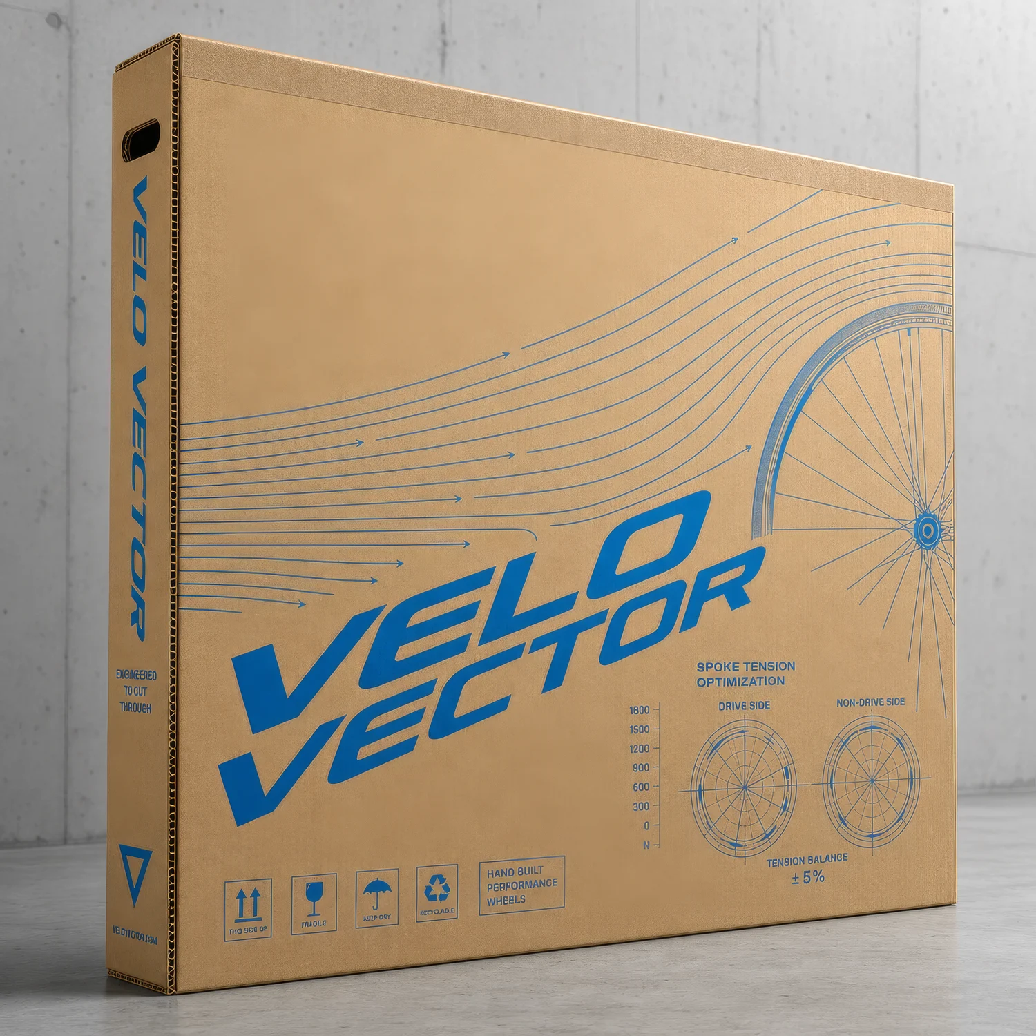 Velo Vector Bicycle Wheel Shipping Box