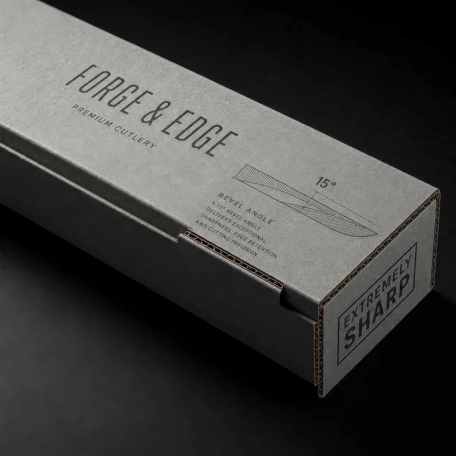 Minimalist Grey Cardboard Cutlery Packaging