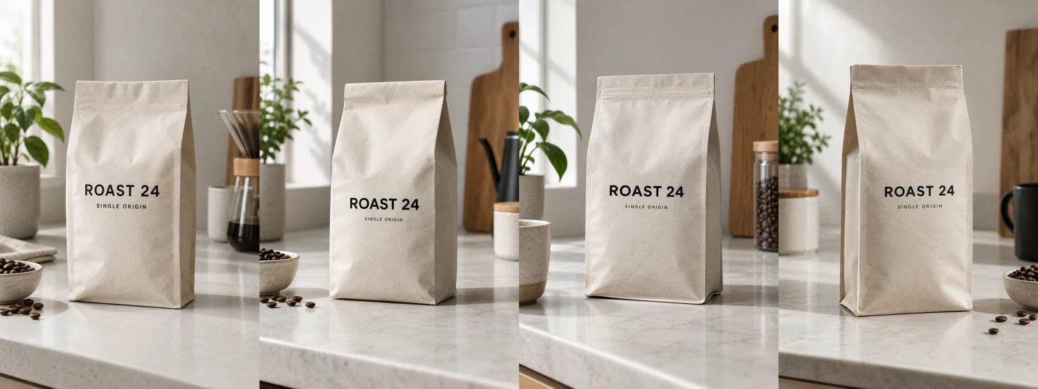 Minimalist packaging render generated with ChatGPT Images 2.5 showing tight compositional consistency