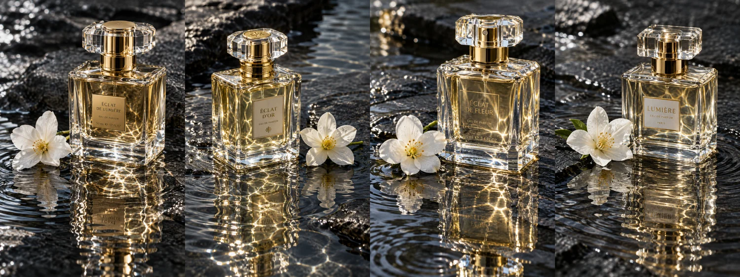 Luxury glass perfume bottle render generated with ChatGPT Images 2.5
