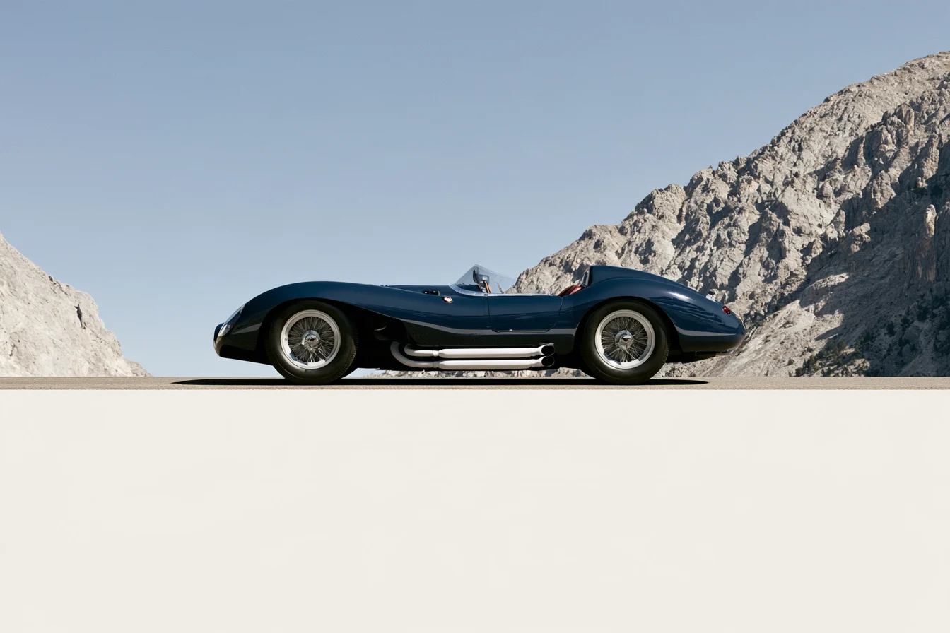 An old sports car in the desert
