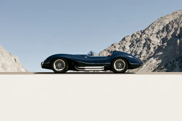 An old sports car in the desert