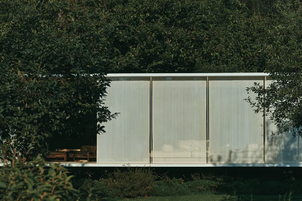 Minimal house surrounded by trees