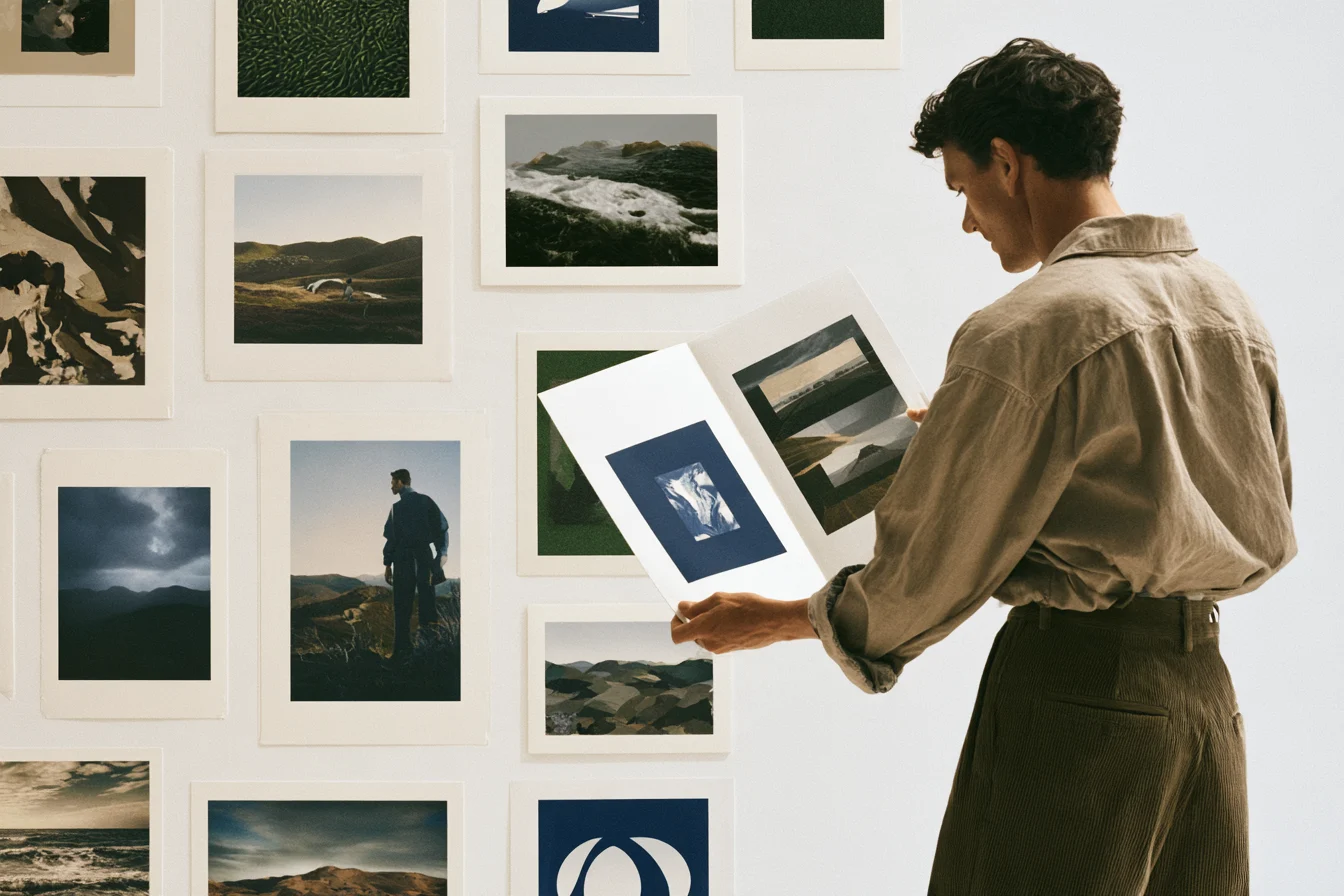 Designer reviewing visual references