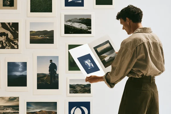 Designer reviewing visual references