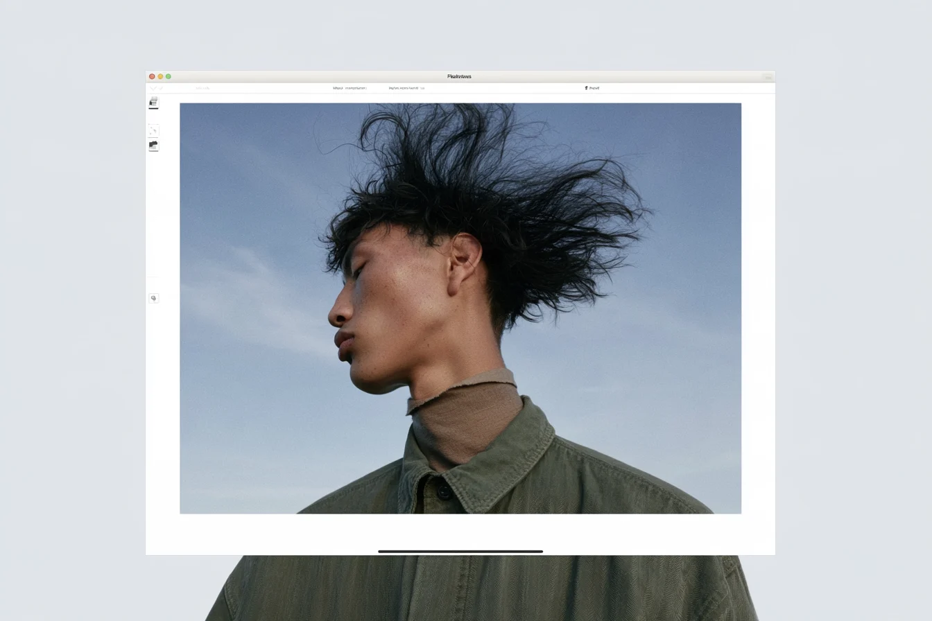 Portrait displayed in an image editing interface