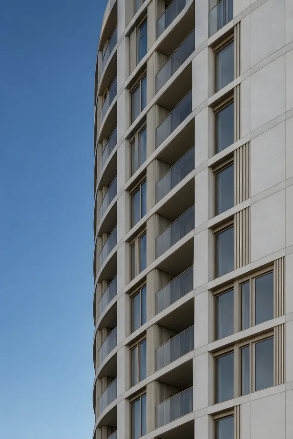 Modern Curved Apartment Building Exterior