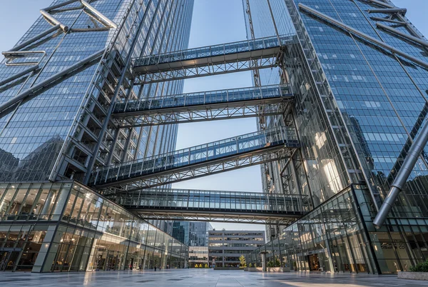 Modern Glass Skyscrapers Connected by Skybridges