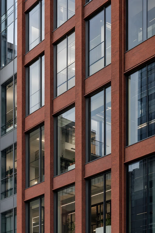 Modern Brick Office Building Facade