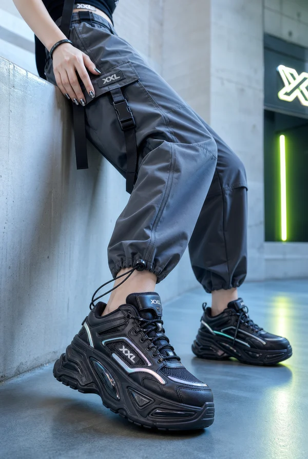 Modern Streetwear Fashion with XXL Sneakers