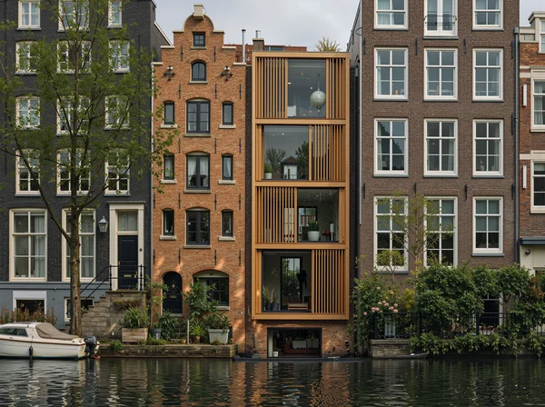 Modern Canal House Architecture in Amsterdam