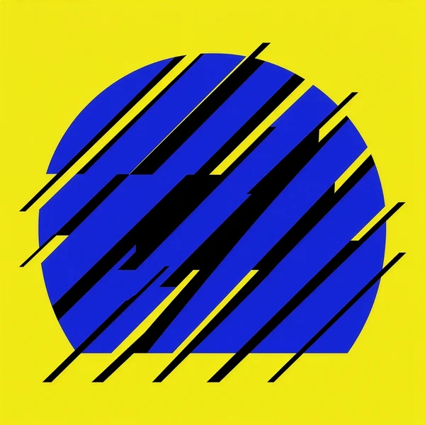 Abstract Geometric Semicircle with Diagonal Lines