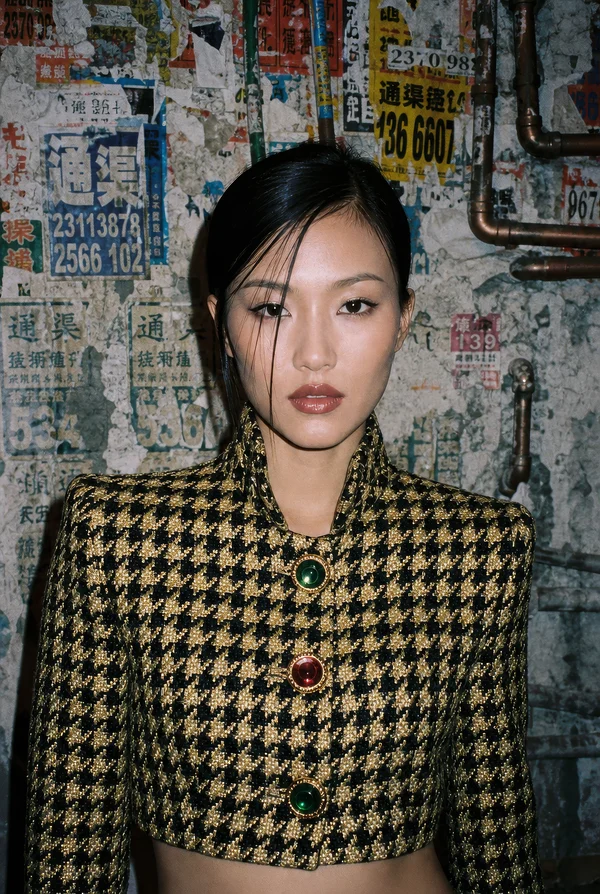 Portrait of a Woman in a Patterned Jacket
