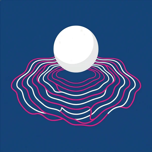 Floating Sphere Above Concentric Wavy Lines
