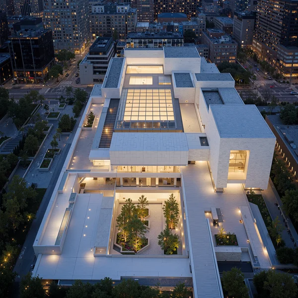 Modern Museum Architecture at Twilight