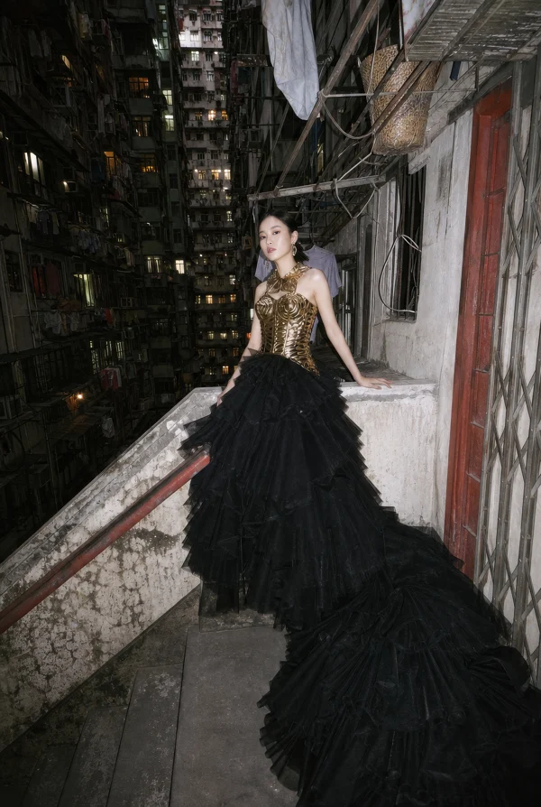 Elegant Fashion Portrait in Urban Setting