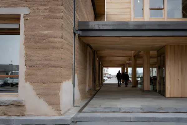 Modern Architecture with Earth and Wood Elements