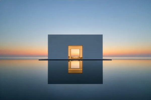 Minimalist Modern House by the Calm Ocean