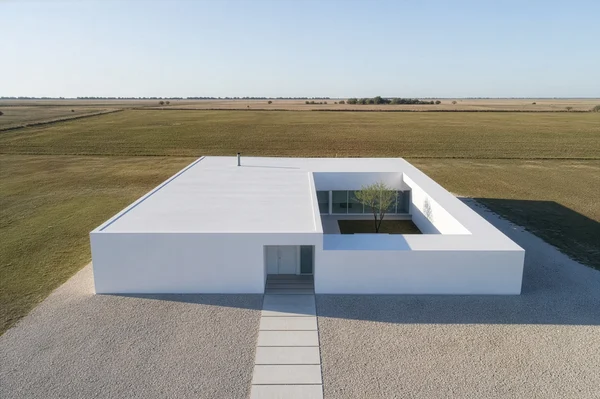 Minimalist Modern House in Open Field