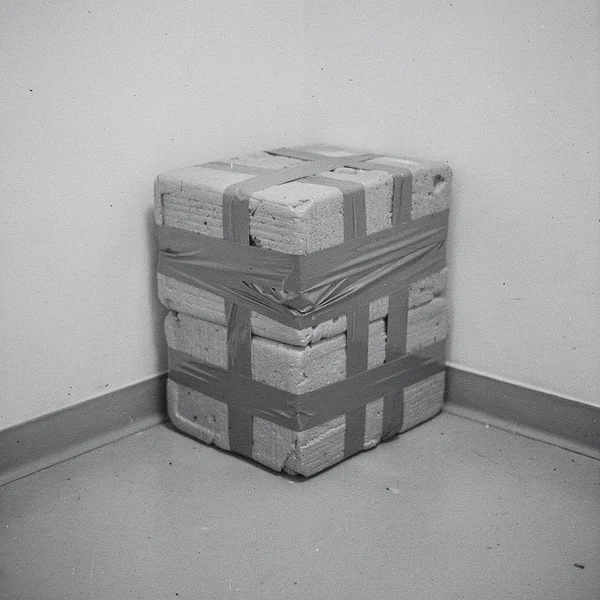 Styrofoam Block Taped in a Corner
