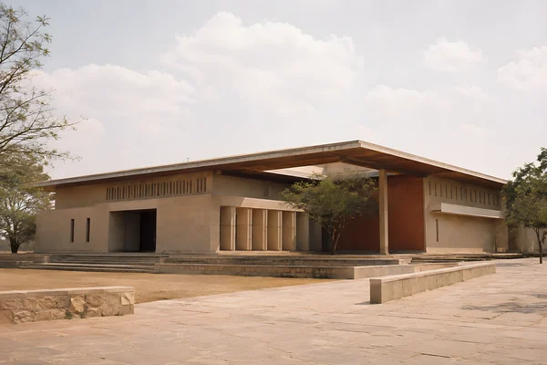 Modern Architectural Building in Open Landscape