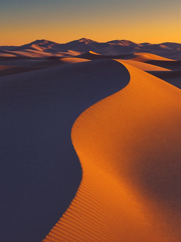 Golden Hour Sand Dunes Landscape