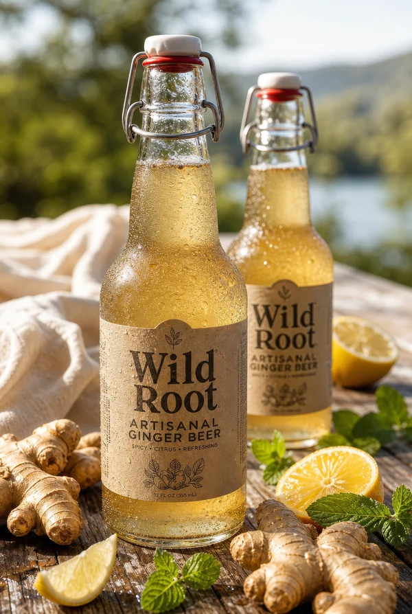 Wild Root Artisanal Ginger Beer Bottles