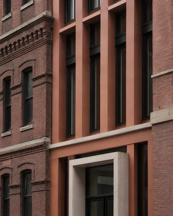 Contrast of Modern and Historic Brick Architecture