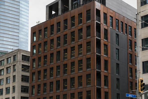 Modern Urban Architecture with Rusty Metal Facade