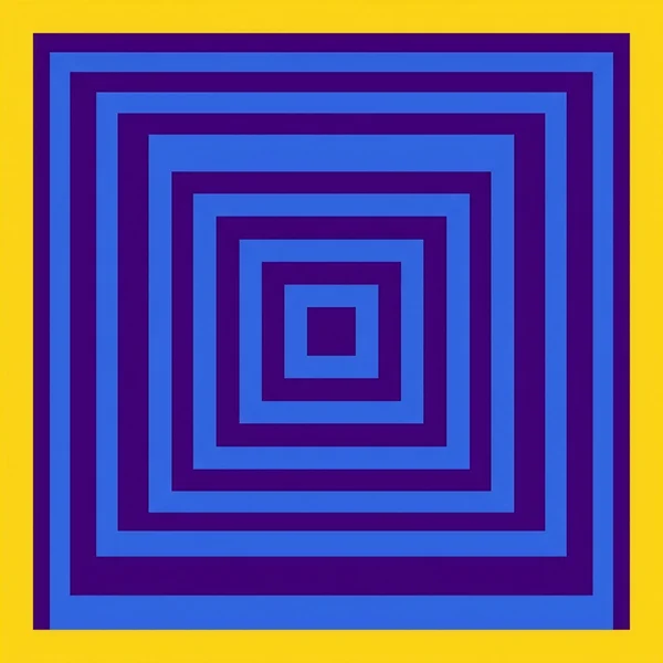 Concentric Geometric Squares in Blue and Yellow