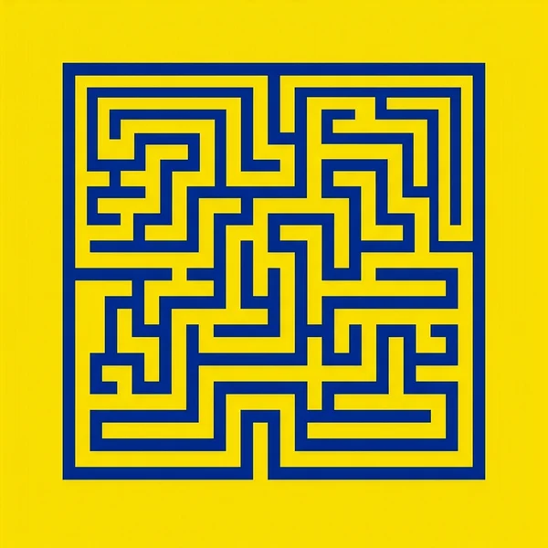 Minimalist Square Labyrinth Graphic