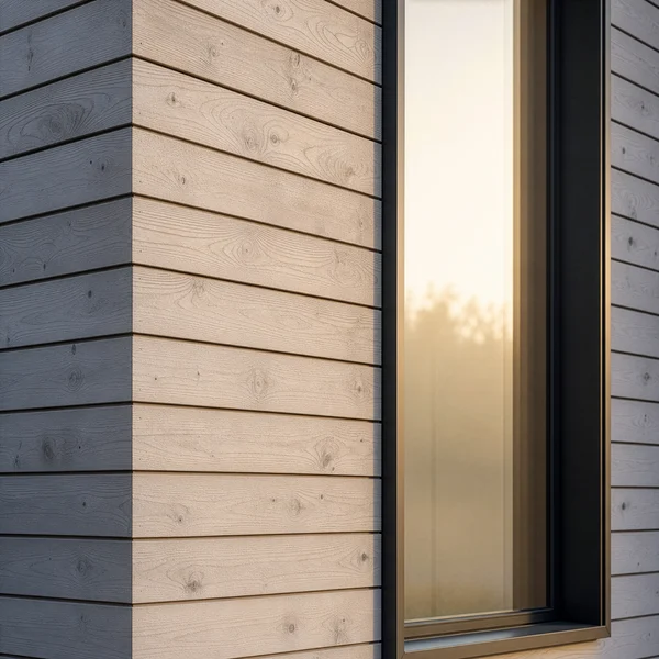 Modern Architectural Wood Siding and Window Detail