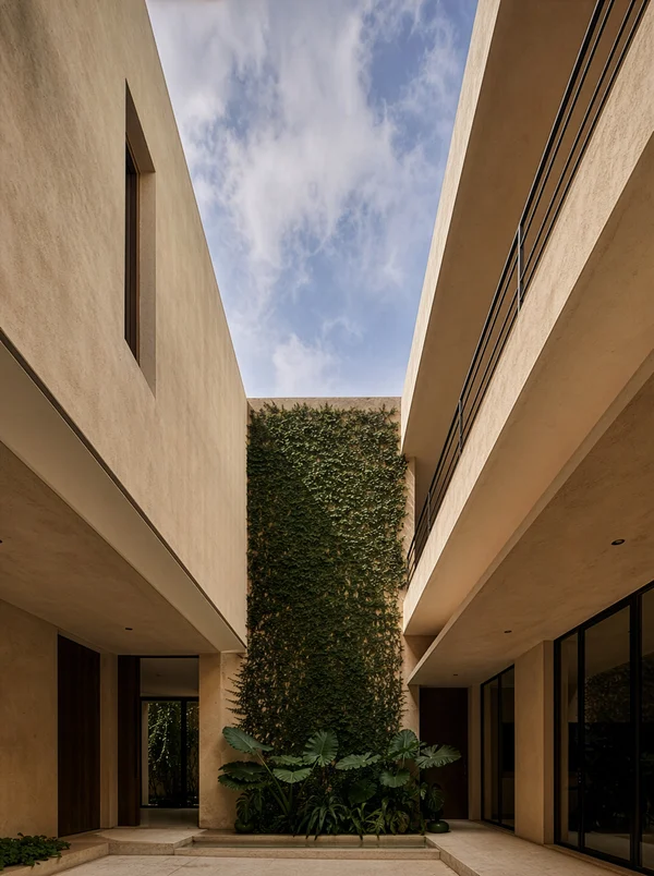 Modern Courtyard with Vertical Garden