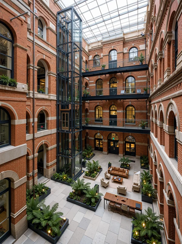 Modern Atrium in a Historic Brick Building