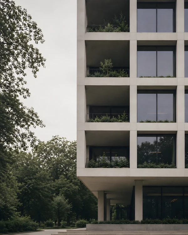 Modern Architecture with Balcony Gardens