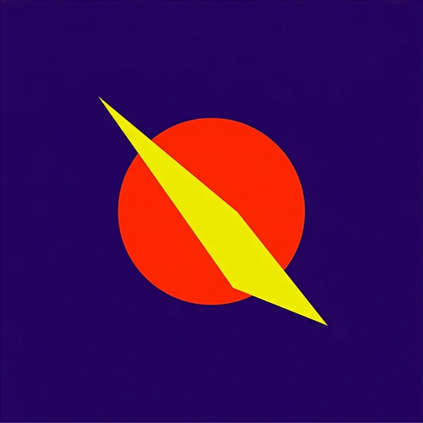 Minimalist Geometric Composition with Red Circle