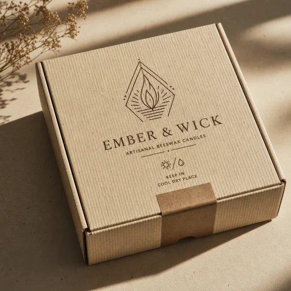 Minimalist Kraft Cardboard Candle Packaging