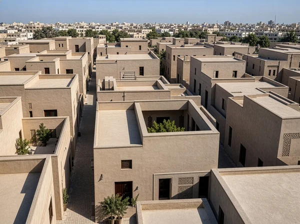 Aerial View of Traditional Middle Eastern Houses