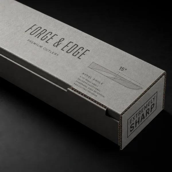 Minimalist Grey Cardboard Cutlery Packaging
