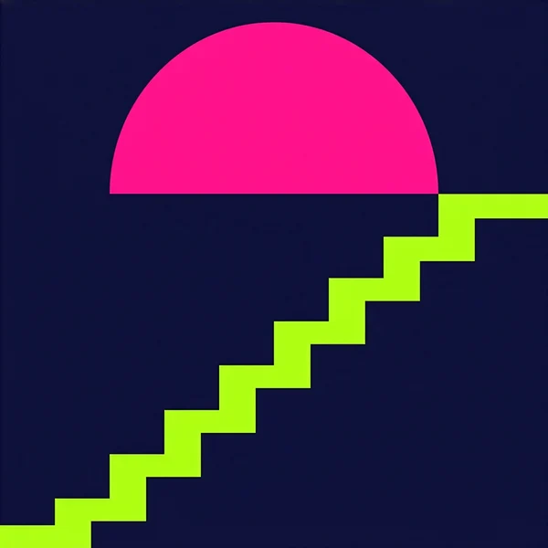 Geometric Staircase and Semicircle Composition