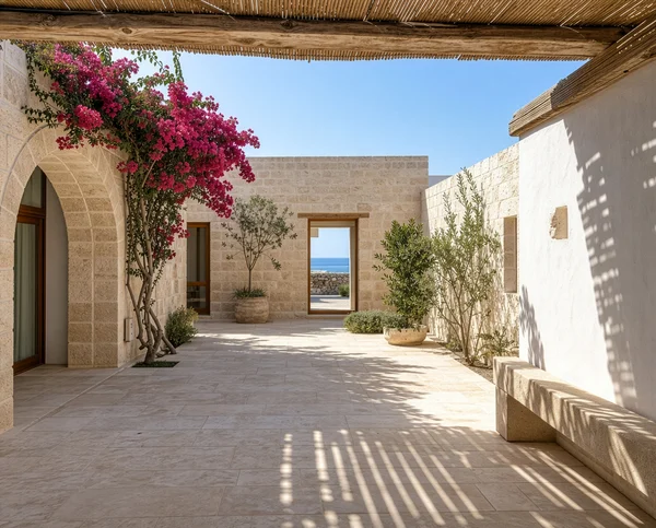 Mediterranean Courtyard with Sea View