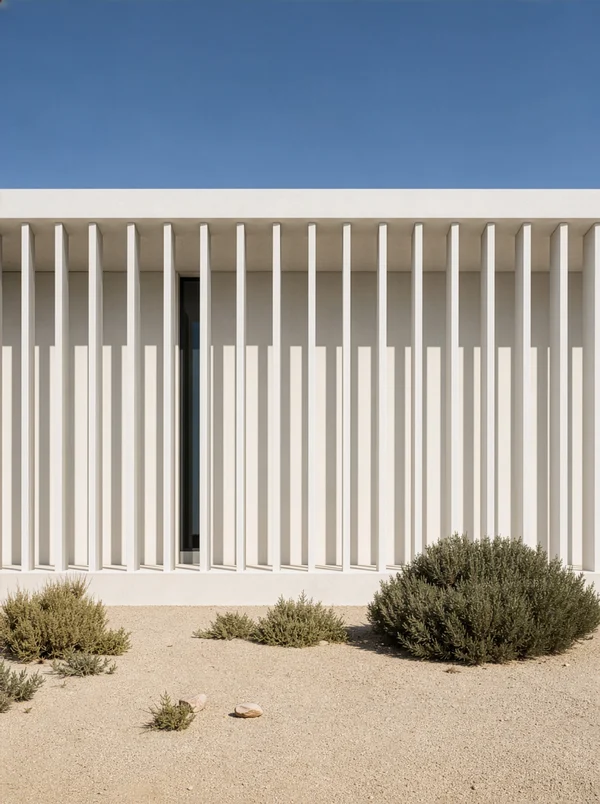 Minimalist Modern Architecture in Desert Landscape