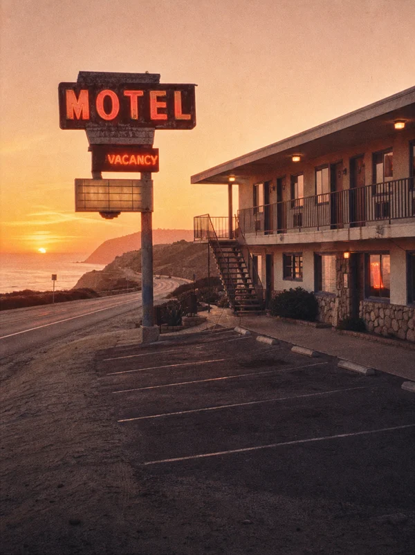 Coastal Motel at Sunset