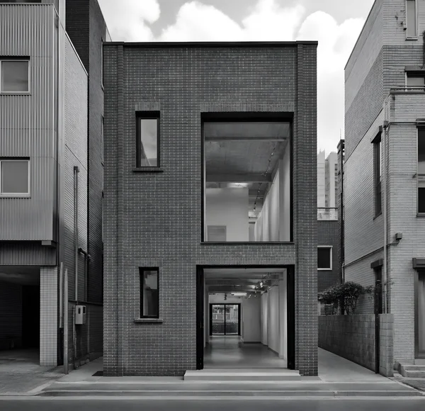 Modern Brick Building Facade in Urban Setting