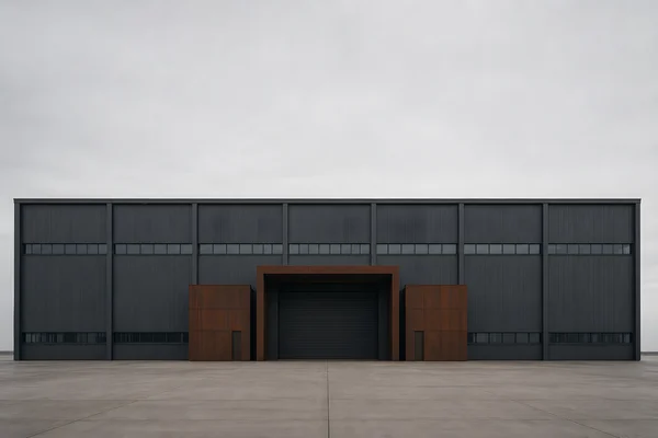 Minimalist Industrial Warehouse Exterior