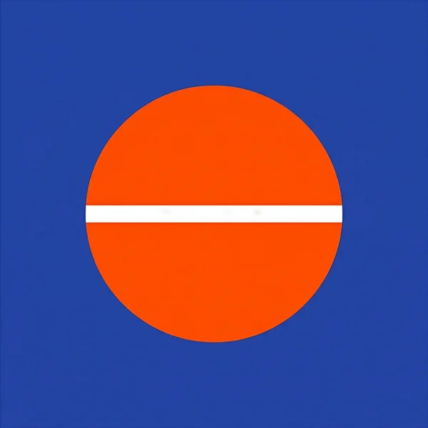 Minimalist Orange Circle with Horizontal Stripe