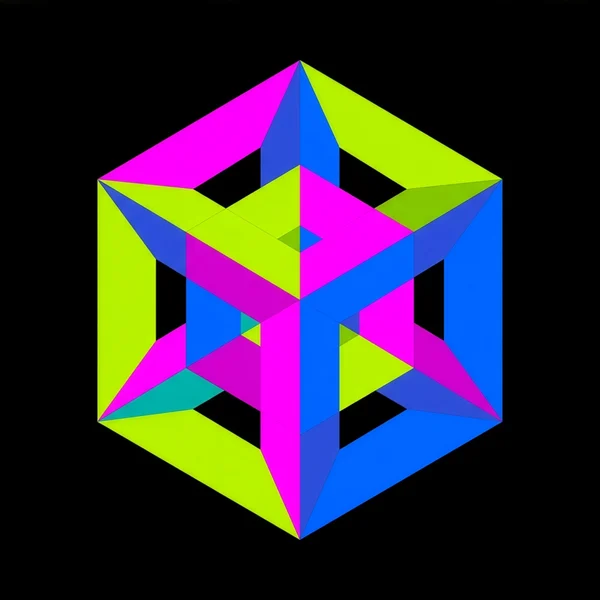 Geometric Interlocking Cube Structure