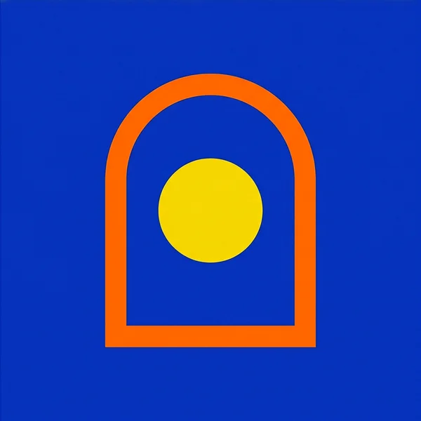 Minimalist Geometric Arch and Circle Composition